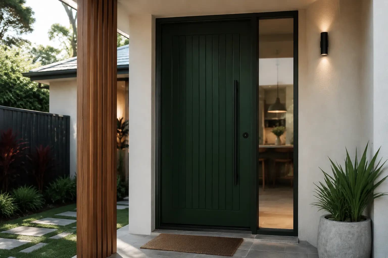 Premium security entrance door on a modern Australian home